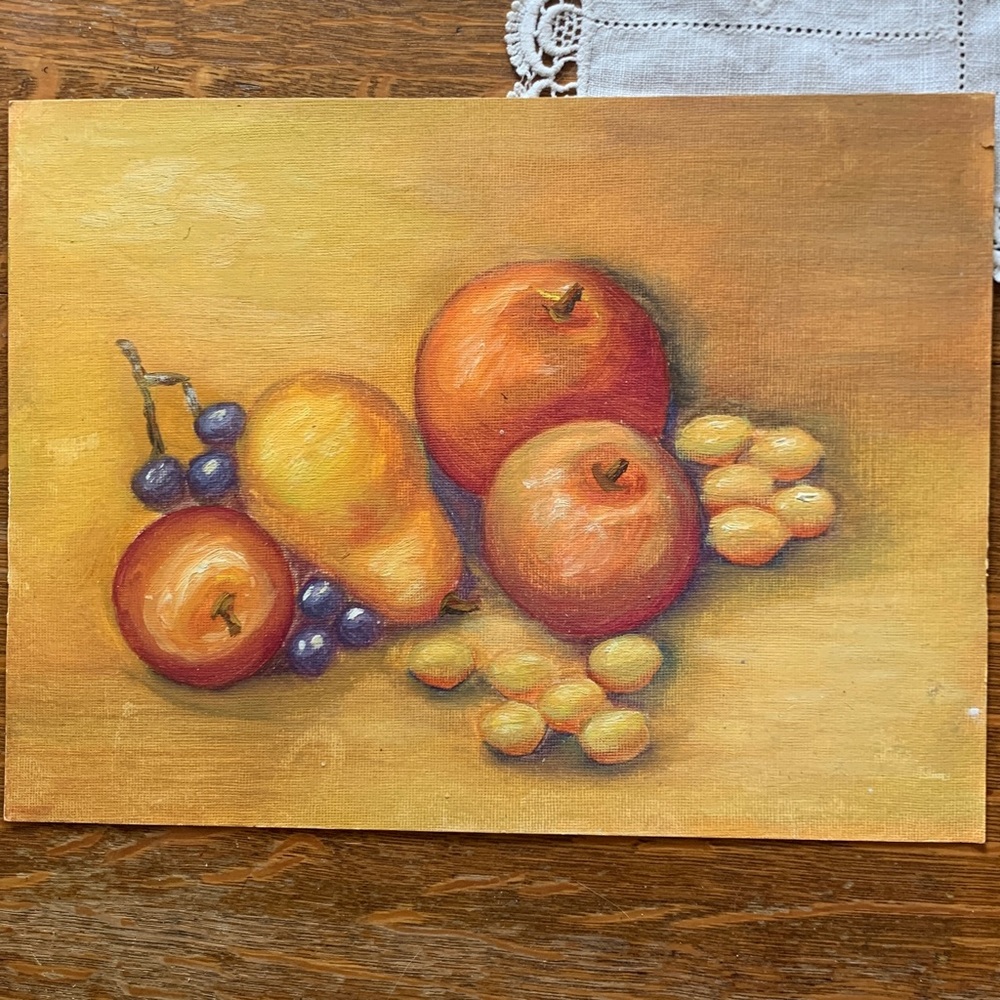 ! OOAK Vintage Still Life, Original Oil Painting, 1975